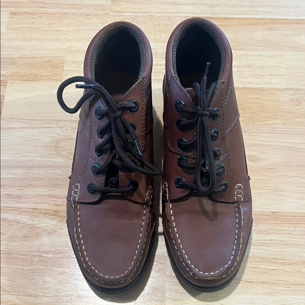Thom McAn Chukka Oiled Skin Lace Up Moc Toe Leather Boot Women's 7.